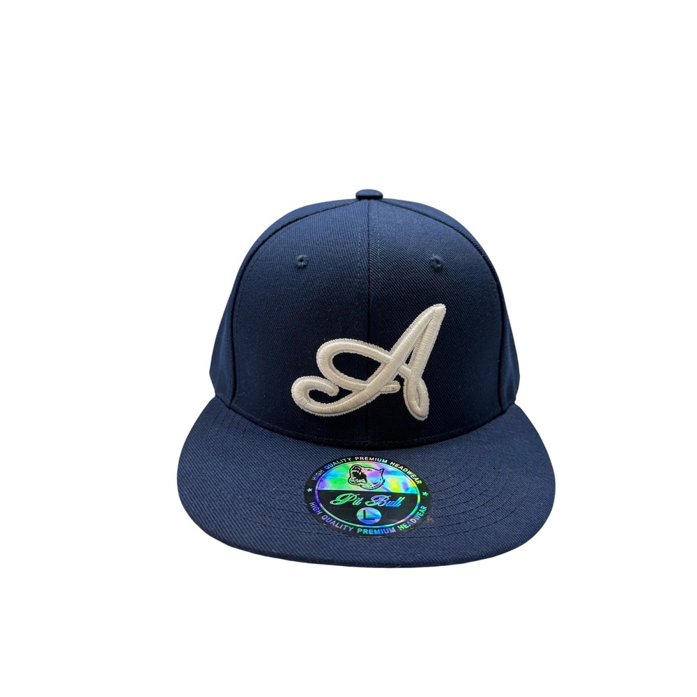 Pit Bull Baseball Cap Mens Navy Blue Embroidered Logo Fitted Hat Large